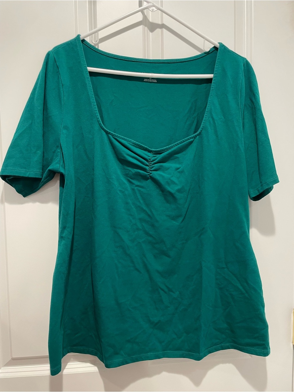 Ava & Viv Teal square neck top
